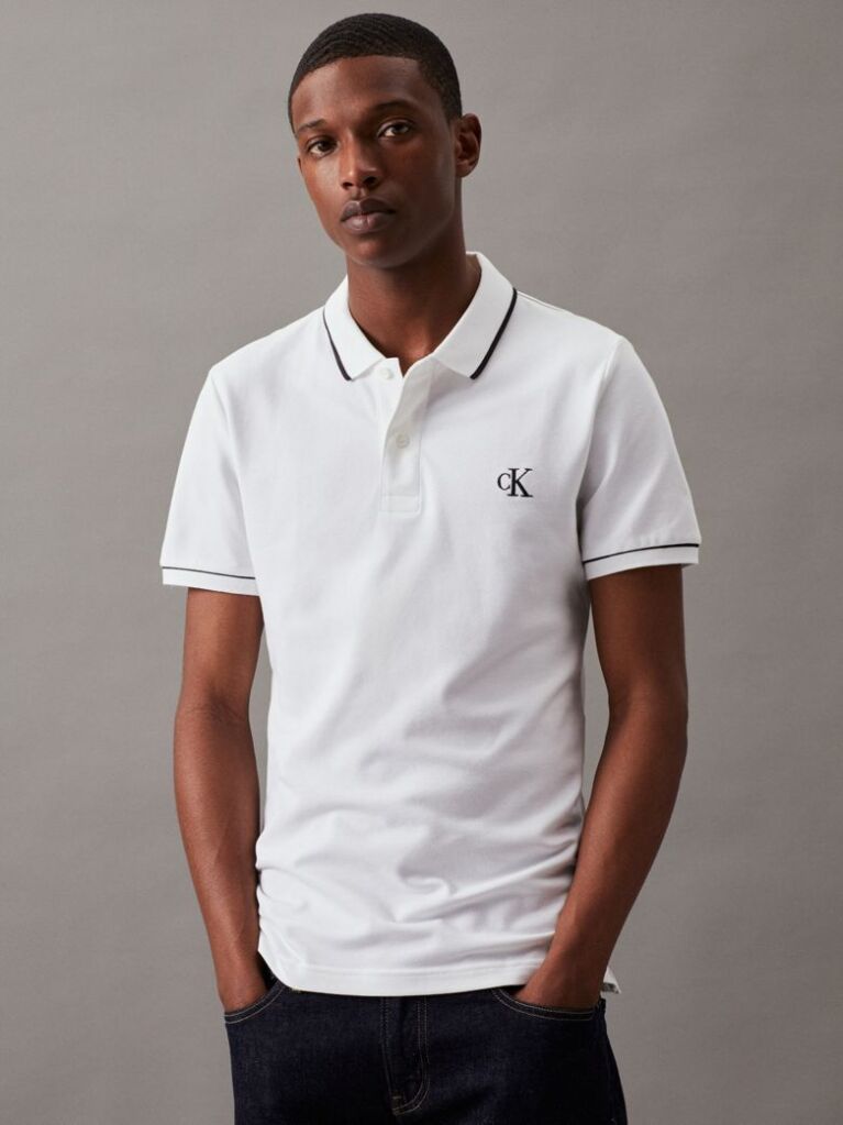 White Slim Polo Shirt  Men