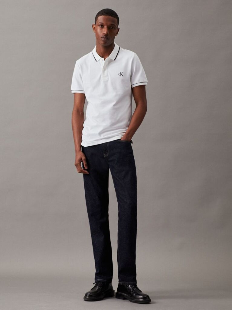 White Slim Polo Shirt  Men