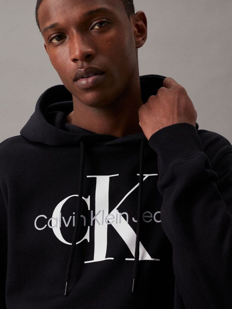 Black Monogram Hoodie  Men