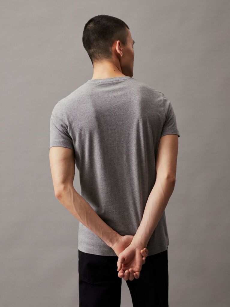 Γκρι Slim T-Shirt Με Μονόγραμμα  Άνδρας