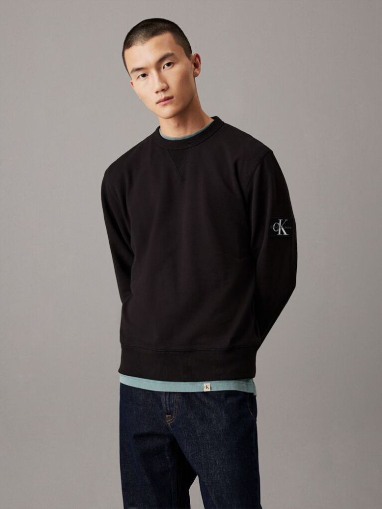 Black Monogram Badge Sweatshirt  Men