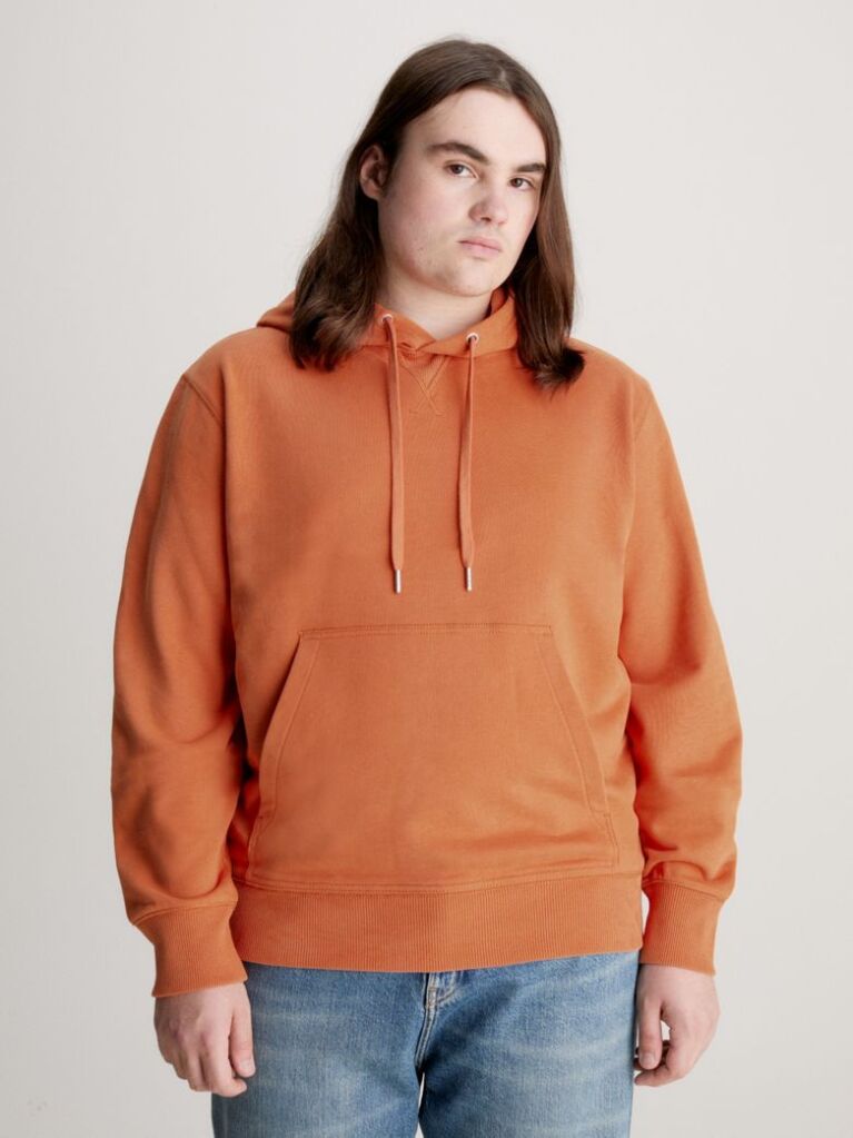 Πορτοκαλί Βαμβακερό Hoodie Με Λογότυπο  Άνδρας