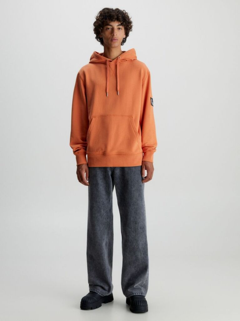 Πορτοκαλί Βαμβακερό Hoodie Με Λογότυπο  Άνδρας