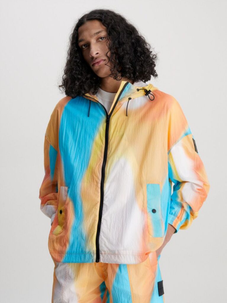 Multi Recycled Nylon Multicolour Windbreaker  Men