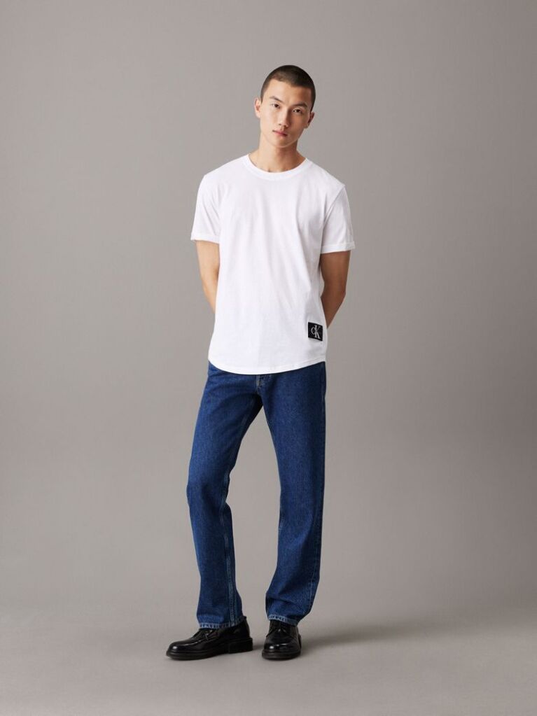 White Cotton Badge T-shirt  Men