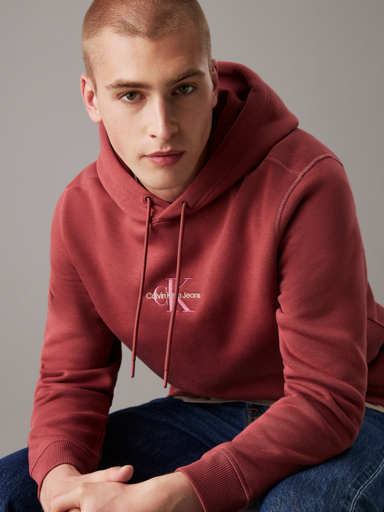 Red Monogram Hoodie  Men