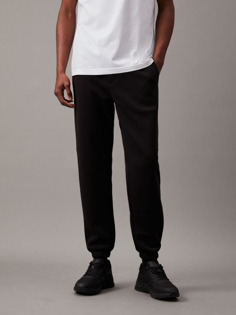 Black Logo Fleece Tape Joggers  Men