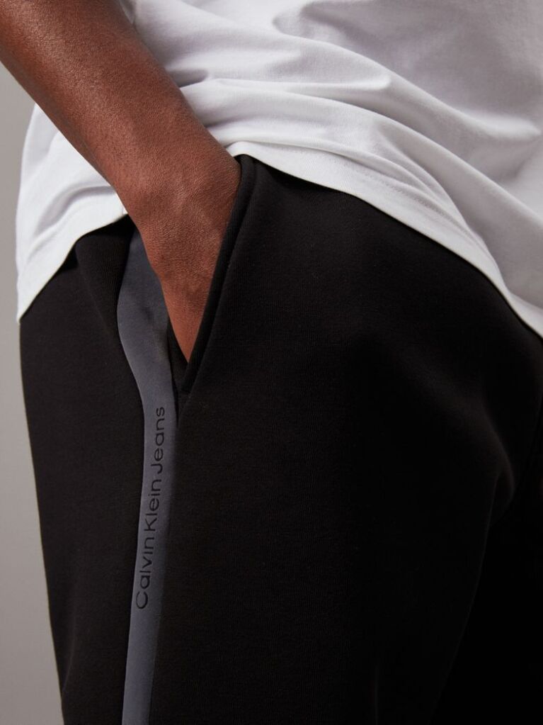 Black Logo Fleece Tape Joggers  Men