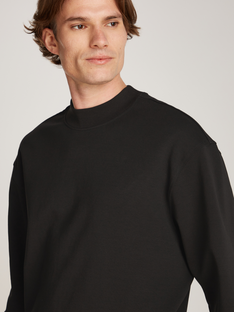 Black Interlock Crew Neck Sweatshirt  Men