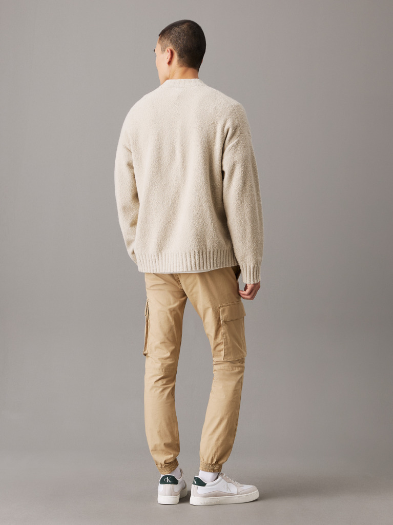 Beige Skinny Ripstop Cargo Pants  Men