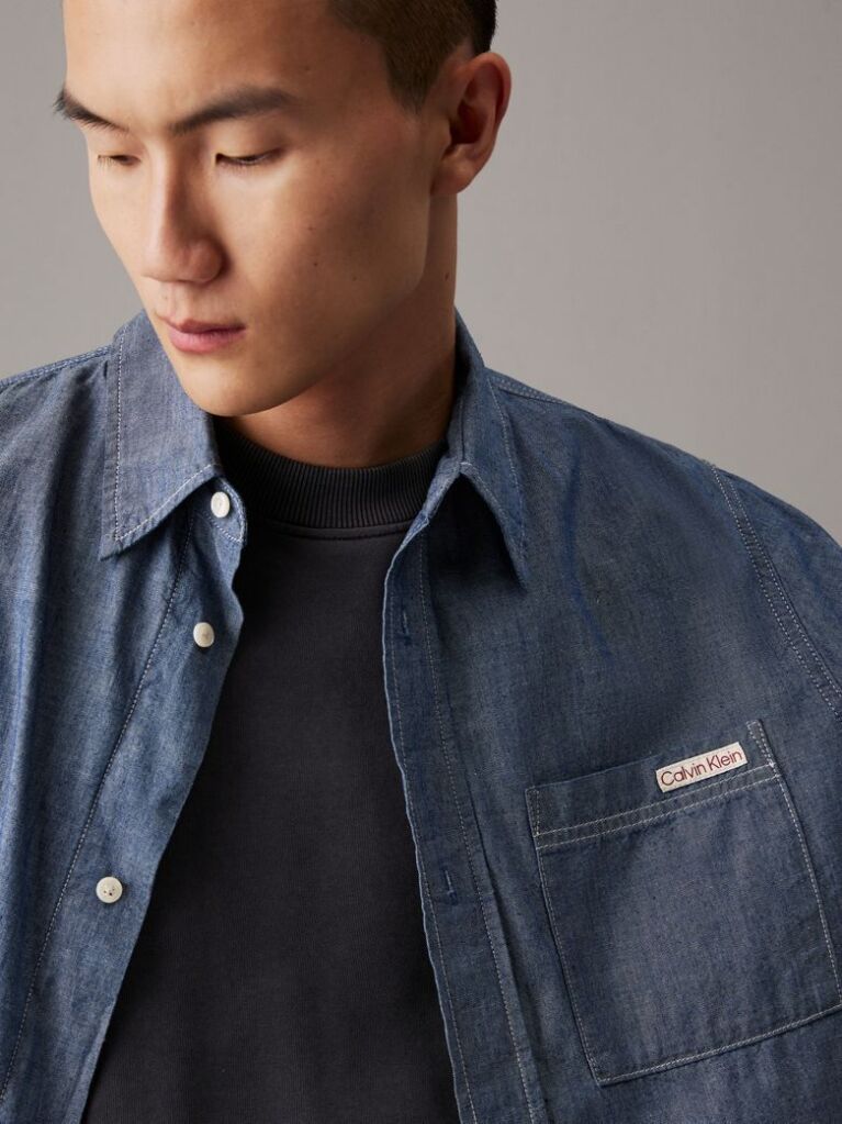 Denim Cotton Chambray Shirt  Men
