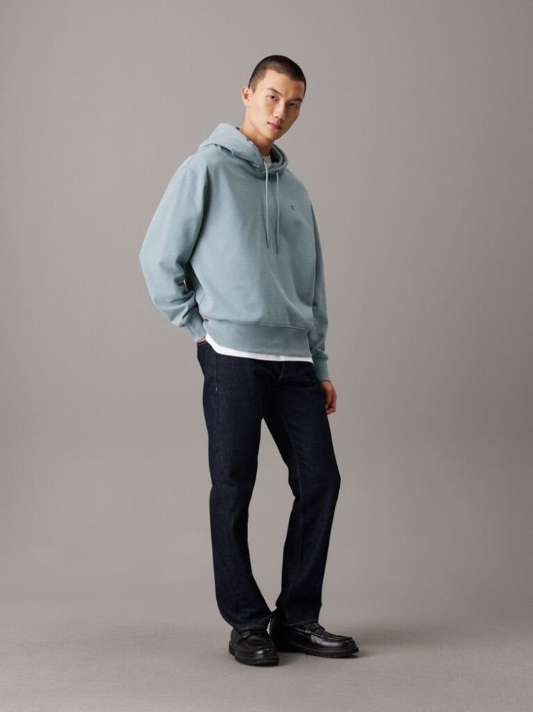 Γκρι Hoodie Από Βαμβακερό Terry  Άνδρας