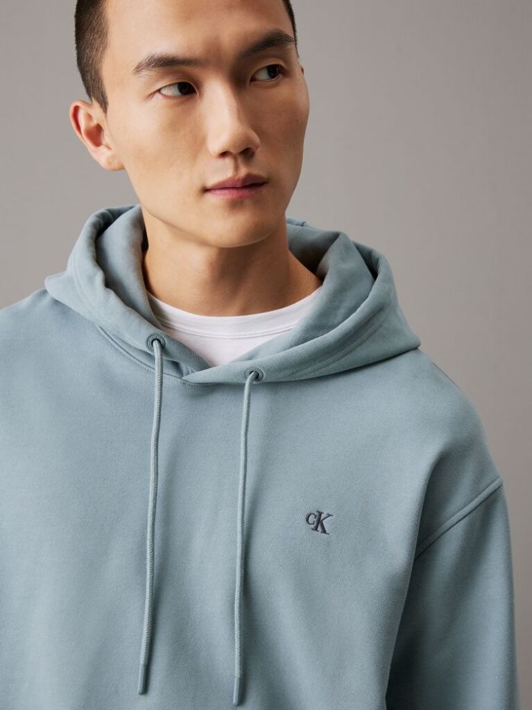Γκρι Hoodie Από Βαμβακερό Terry  Άνδρας