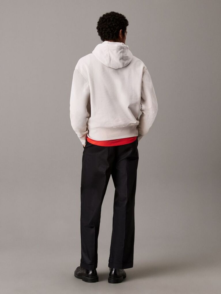 Μπεζ Hoodie Από Βαμβακερό Terry  Άνδρας