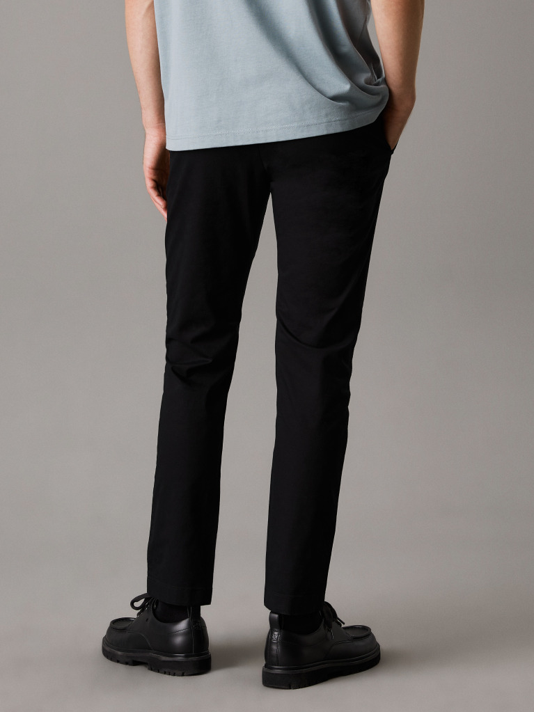 Black Tapered Chino Trousers  Men