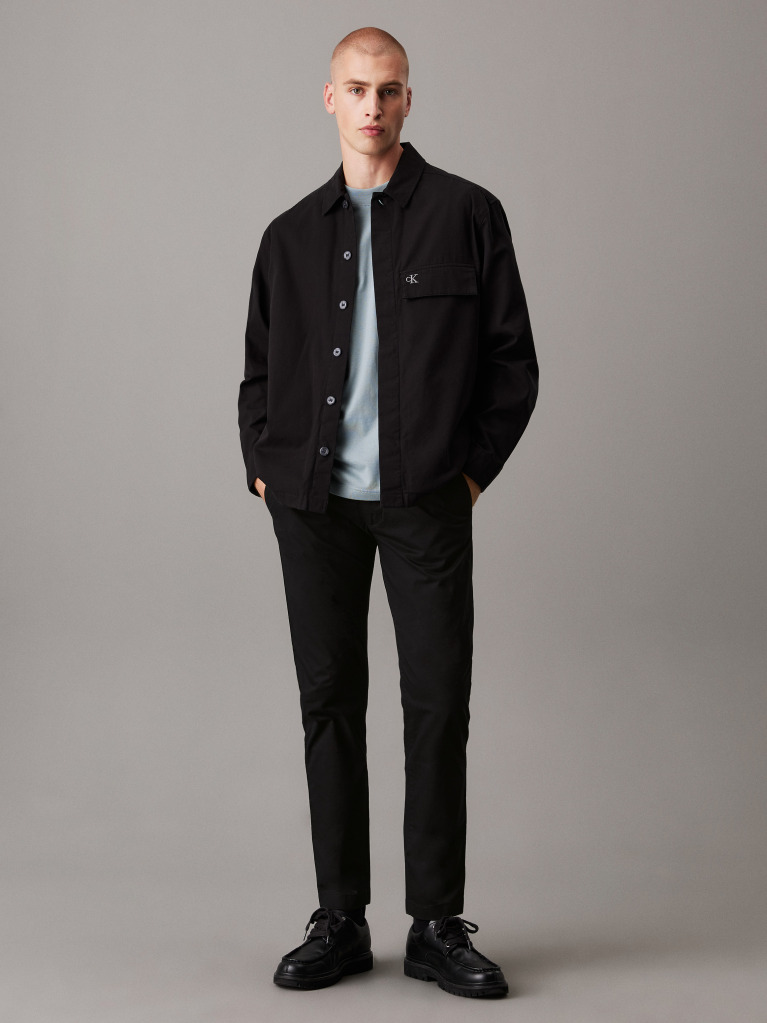 Black Tapered Chino Trousers  Men