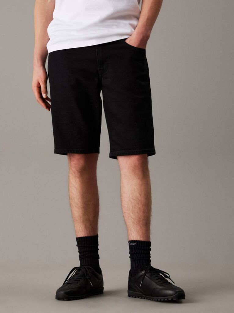 Black Regular Denim Shorts  Men