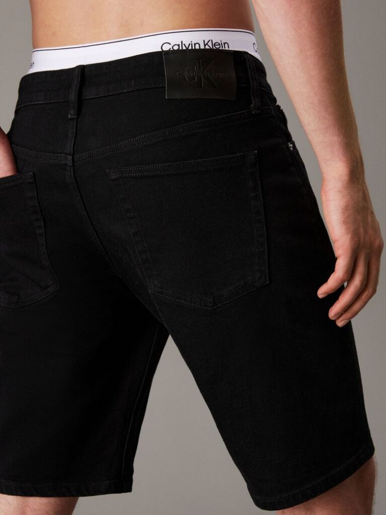 Black Regular Denim Shorts  Men