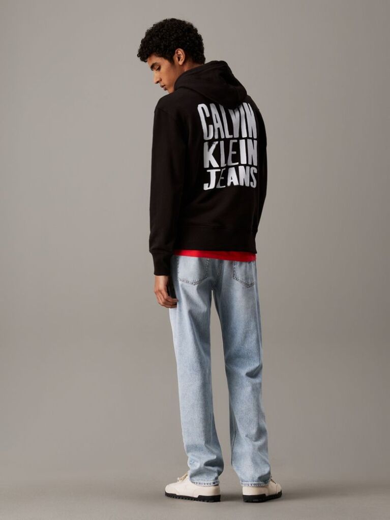 Black Back Logo Graphic Hoodie  Men