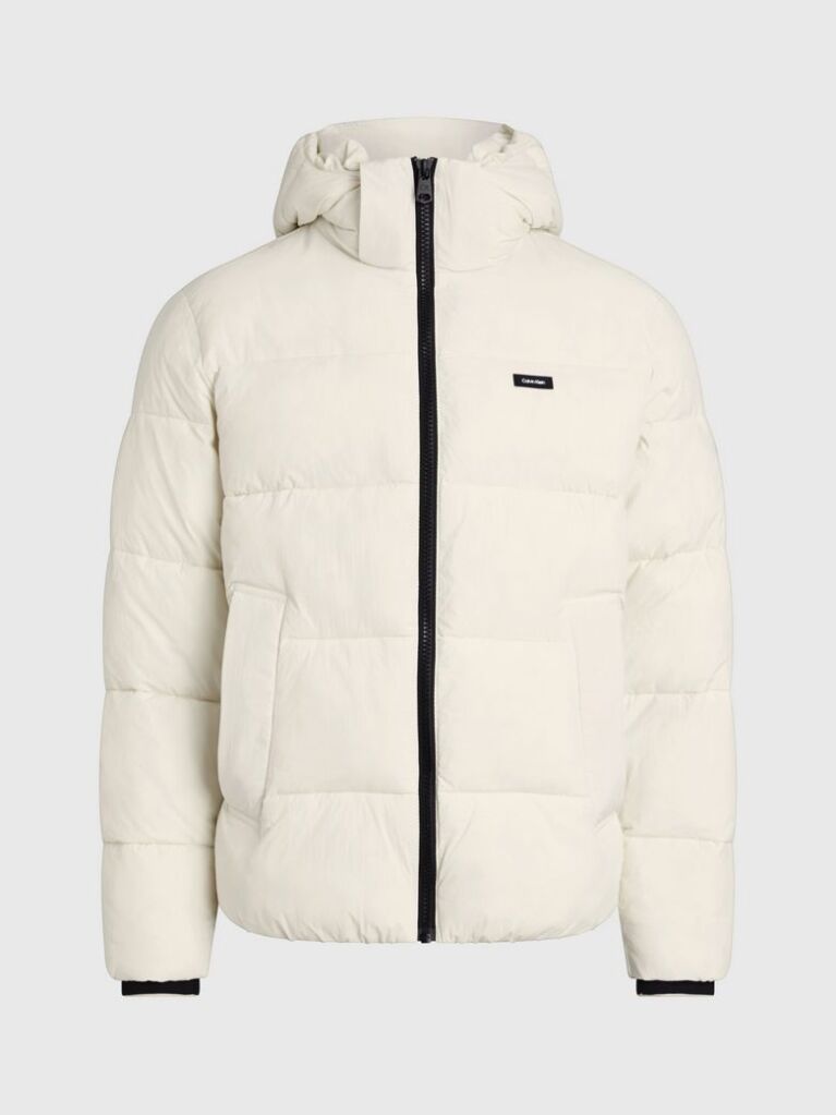 Beige Recycled Nylon Puffer Jacket  Men
