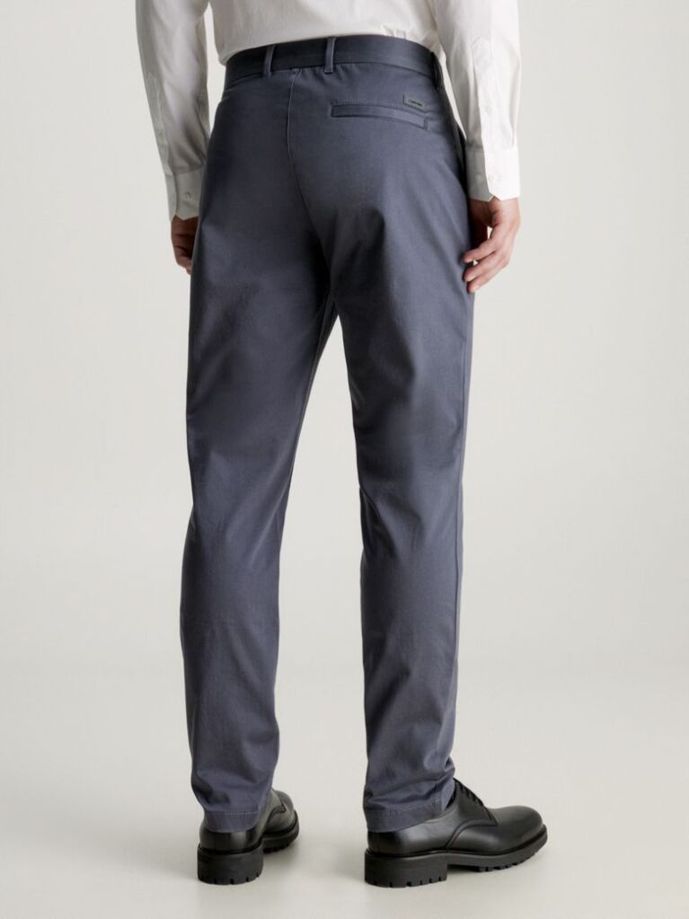 Grey Slim Chino Trousers  Men
