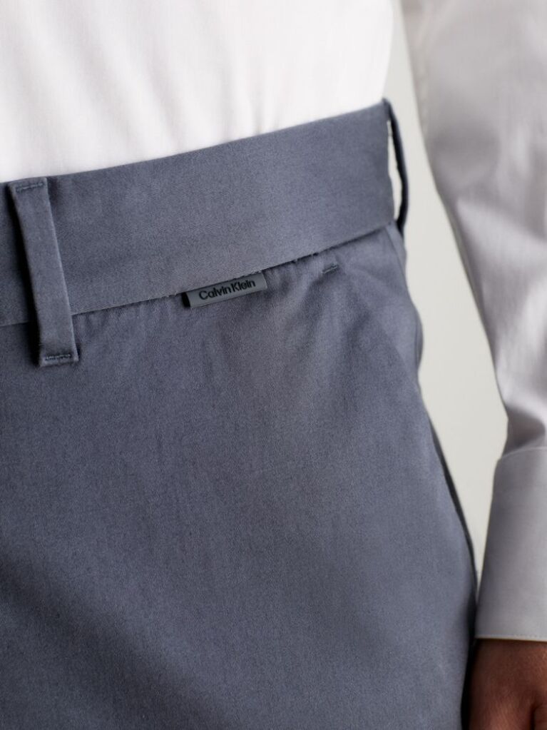 Grey Slim Chino Trousers  Men