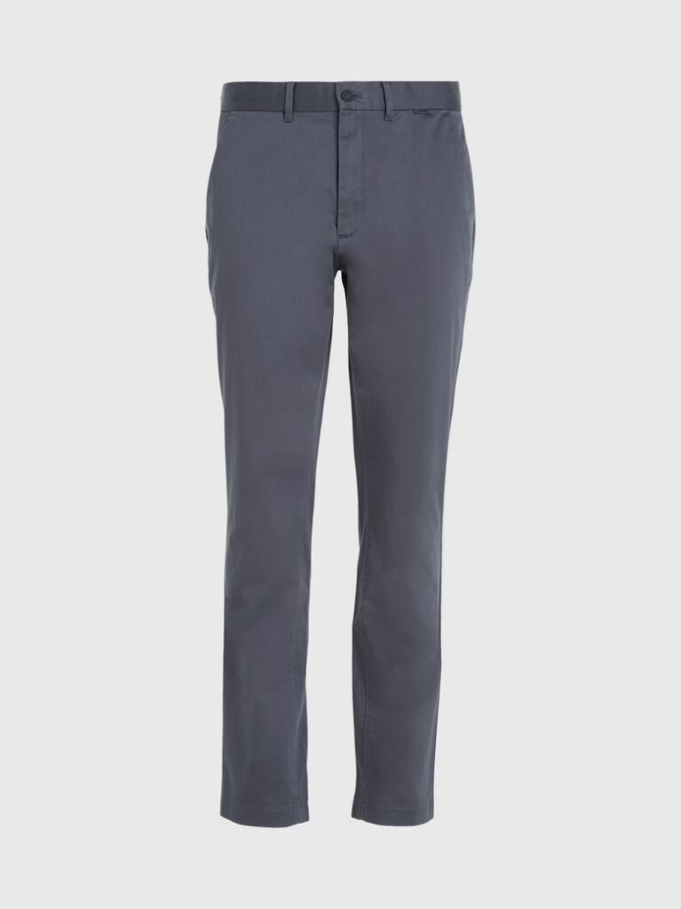 Grey Slim Chino Trousers  Men