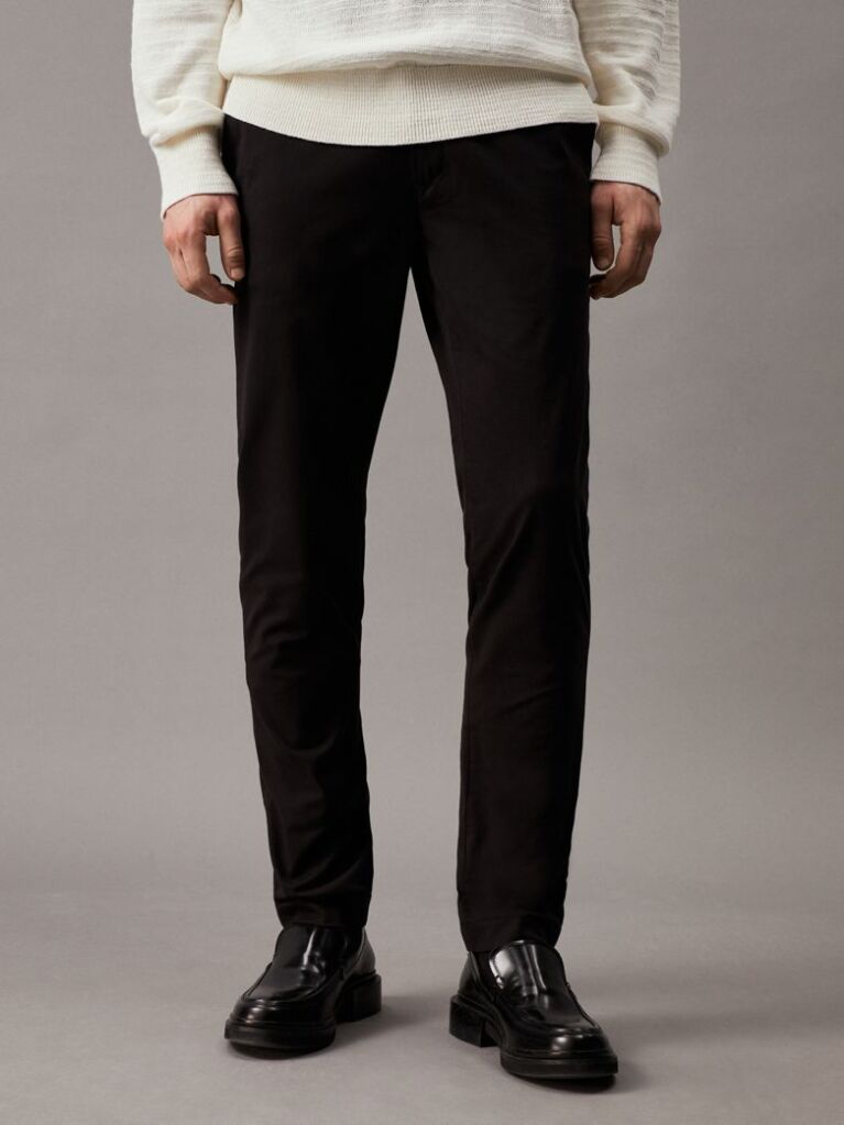 Black Slim Chino Trousers  Men