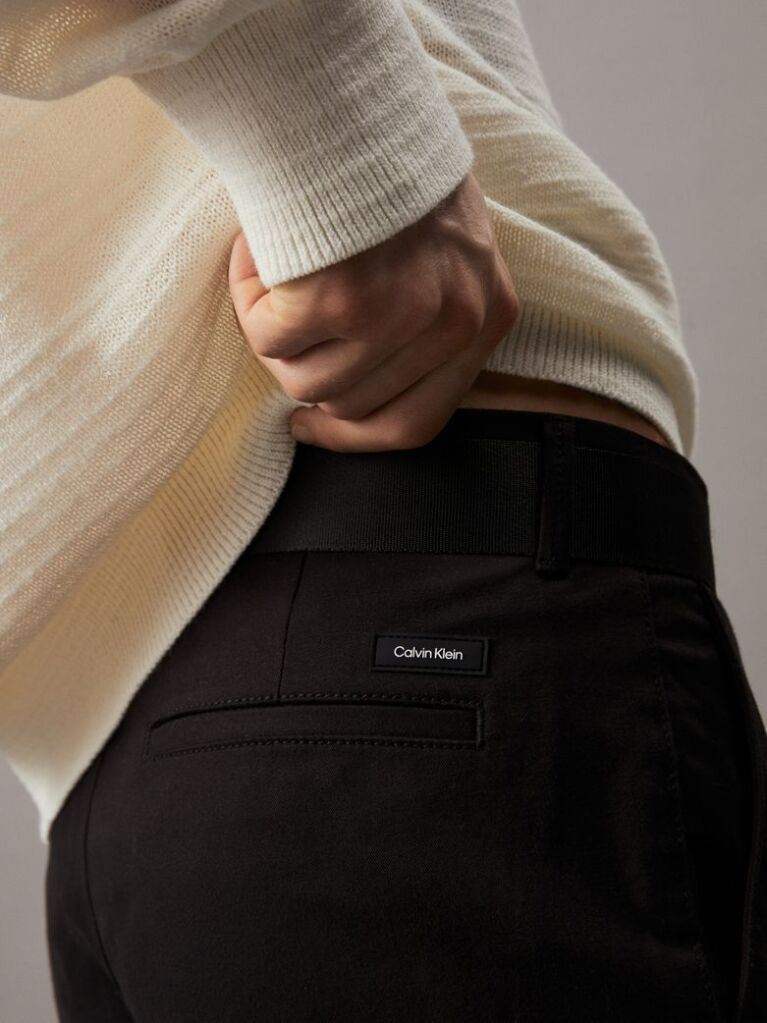 Black Slim Chino Trousers  Men