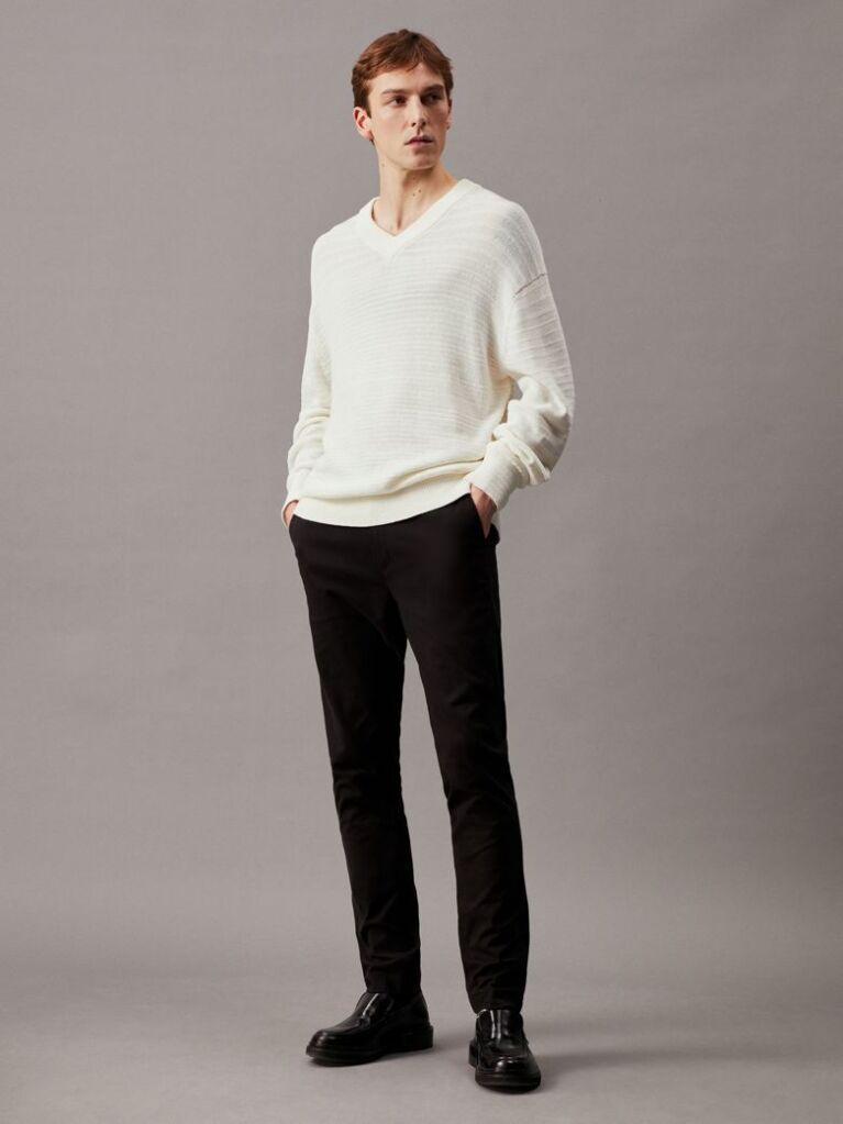 Black Slim Chino Trousers  Men