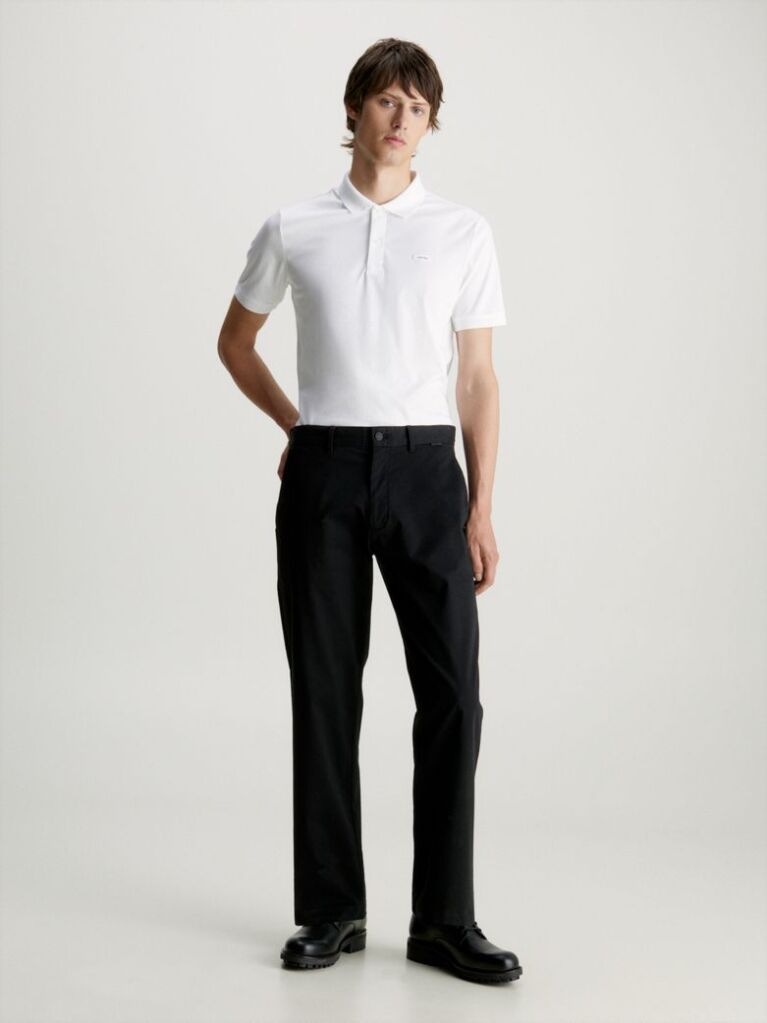 White Slim Polo Shirt  Men