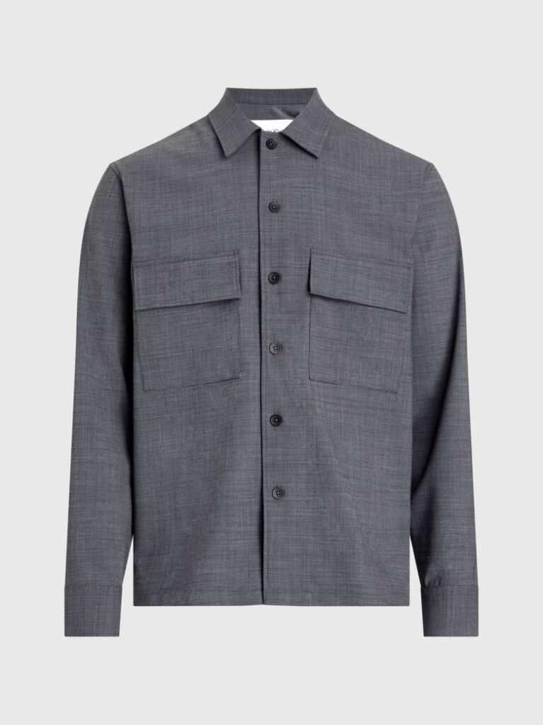 Μαύρο Βαμβακερό Overshirt  Άνδρας