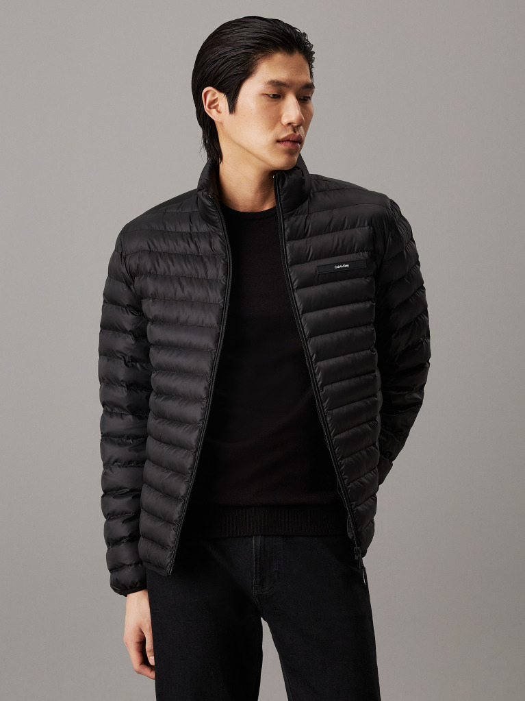Black Packable Quilted Puffer Jacket  Men