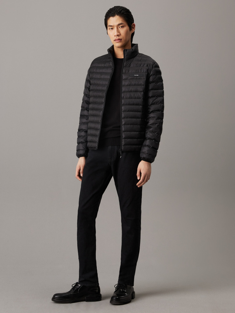 Black Packable Quilted Puffer Jacket  Men