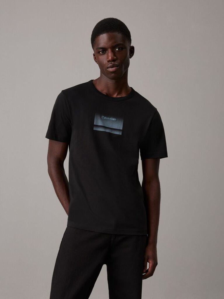Μαύρο  T-shirt Με Gradient Σχέδιο  Άνδρας