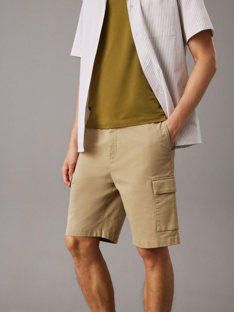 Μπλε Cargo Βερμούδα Από Twill Σε Ίσια Γραμμή  Άνδρας