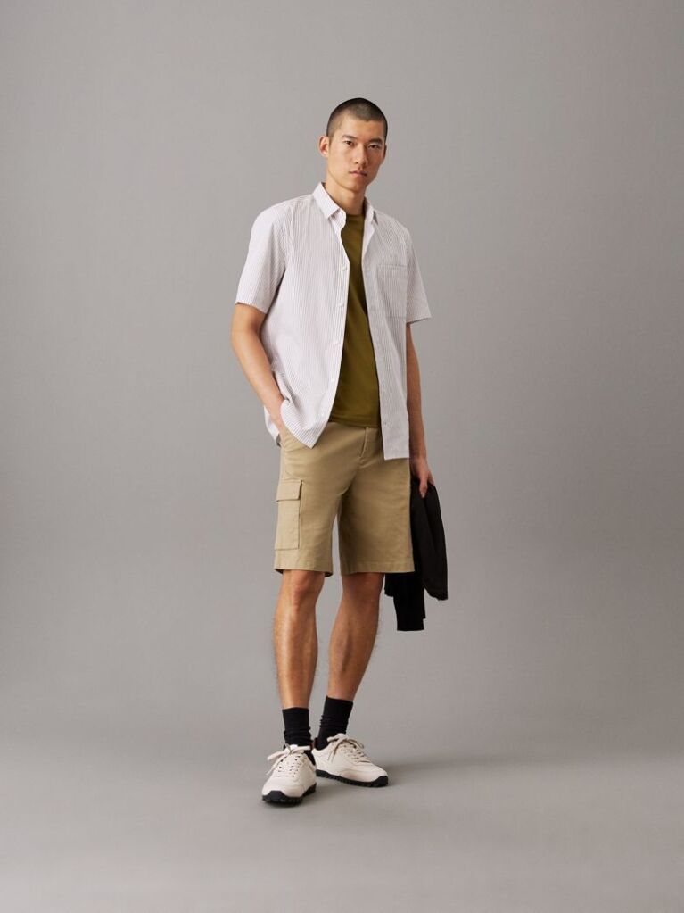 Μπλε Cargo Βερμούδα Από Twill Σε Ίσια Γραμμή  Άνδρας