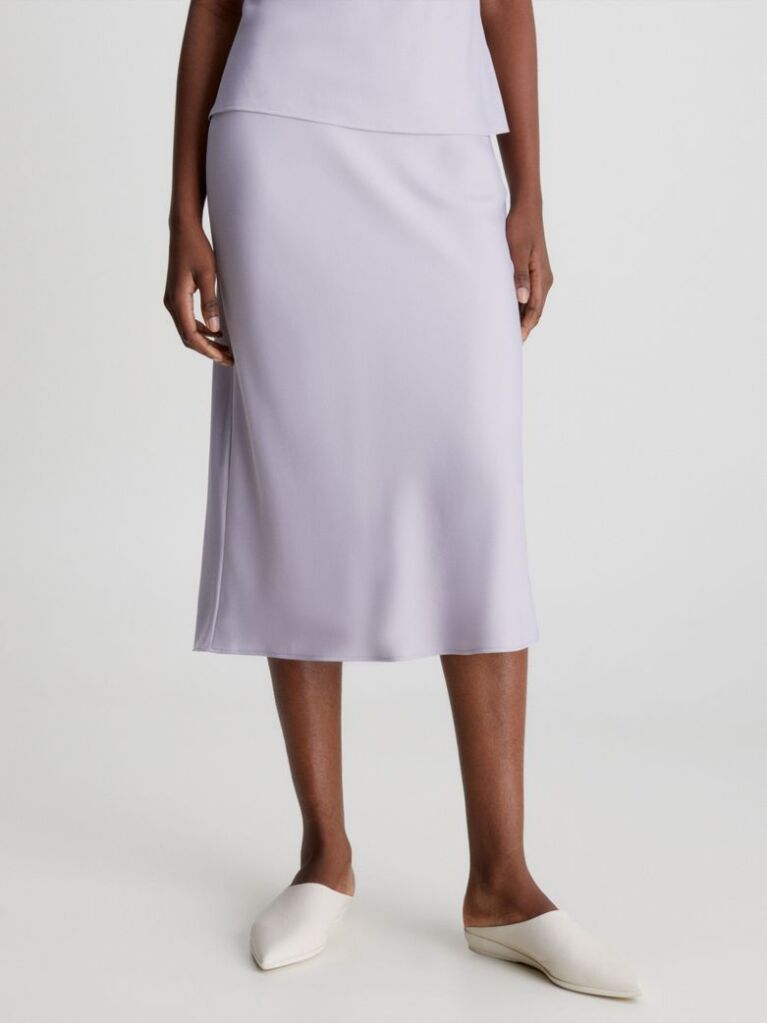 Purple Recycled Polyester Slip Skirt  Women