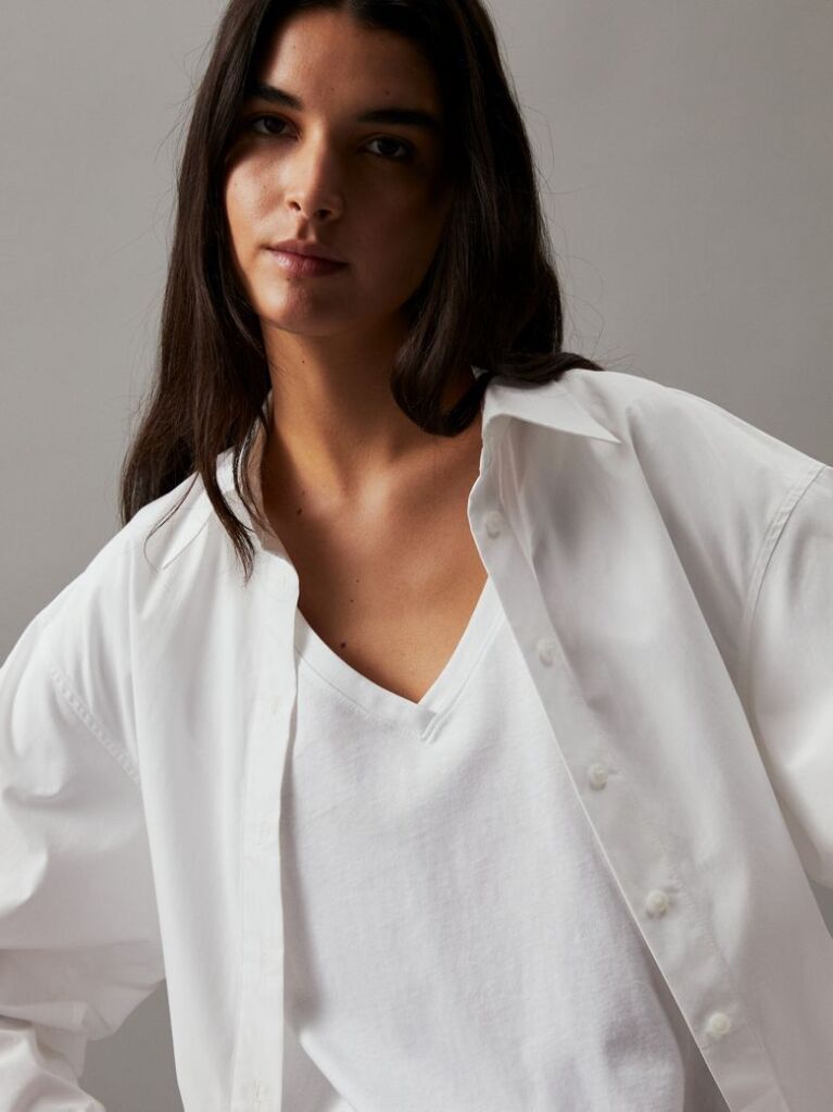 White V-neck T-shirt  Women