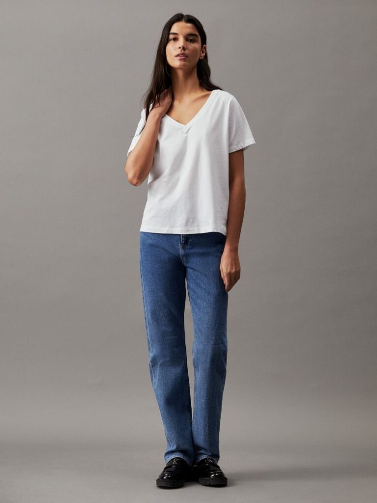 White V-neck T-shirt  Women