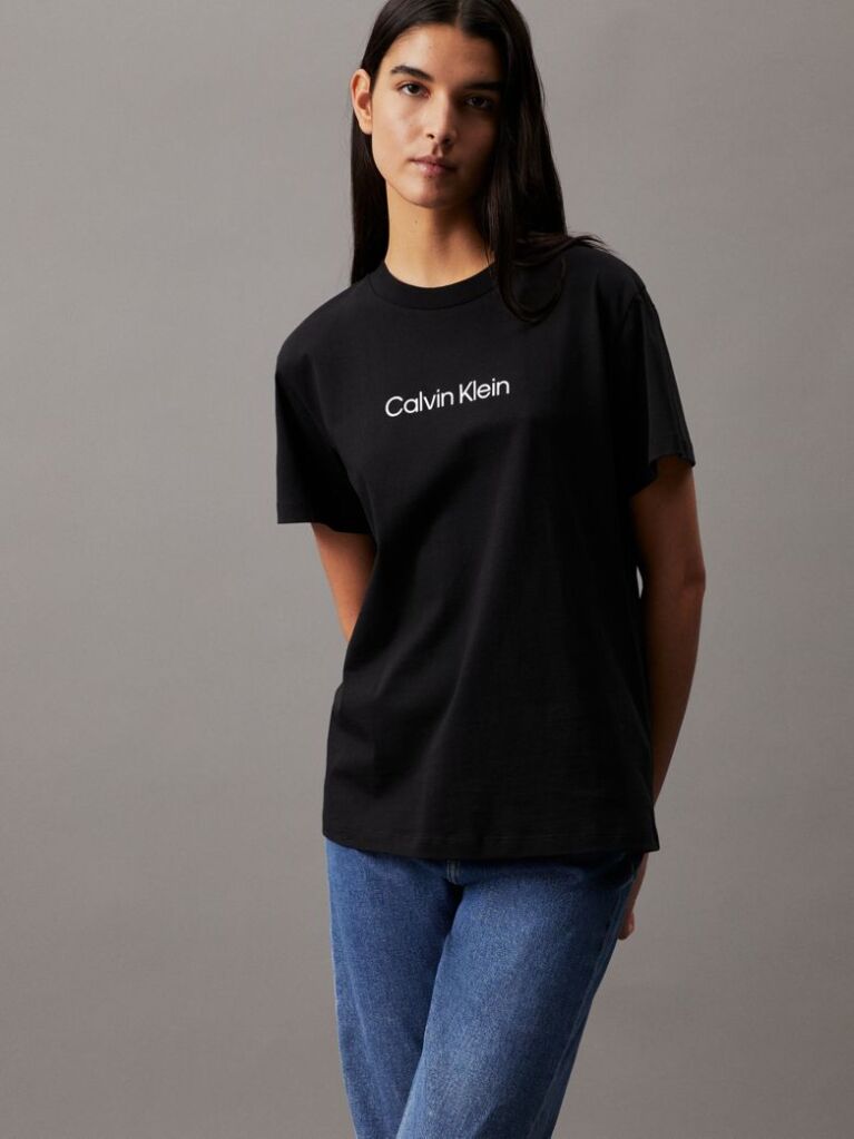 Black Organic Cotton Logo T-shirt  Women