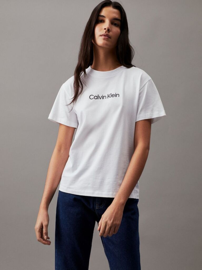 White Organic Cotton Logo T-shirt  Women