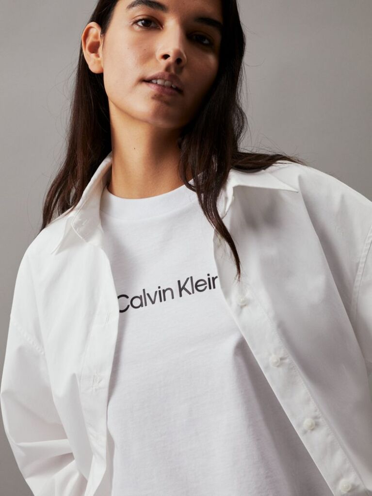 White Organic Cotton Logo T-shirt  Women