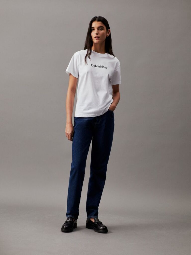 White Organic Cotton Logo T-shirt  Women