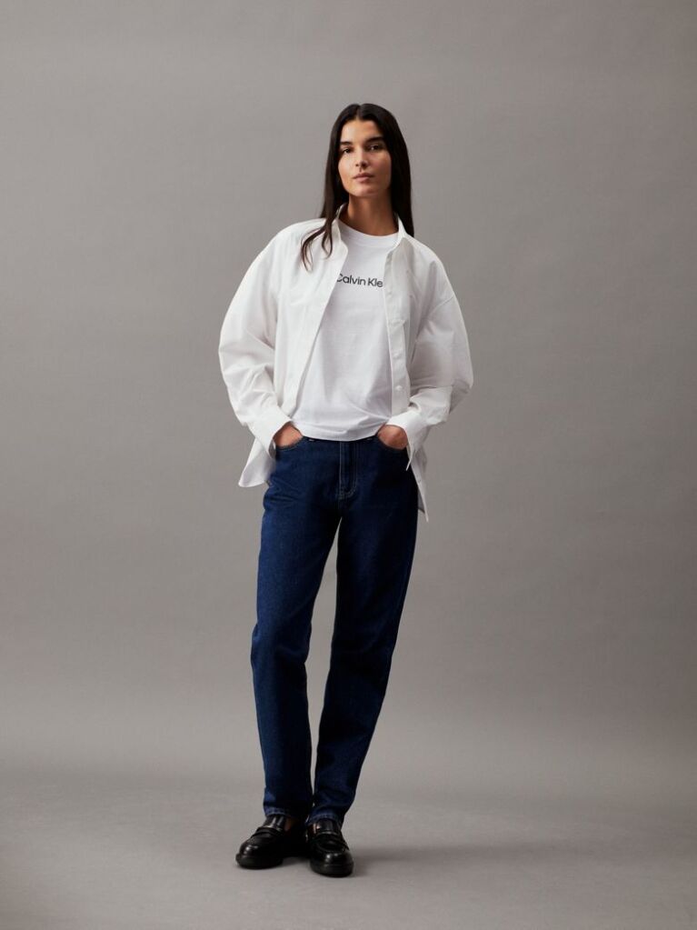 White Organic Cotton Logo T-shirt  Women