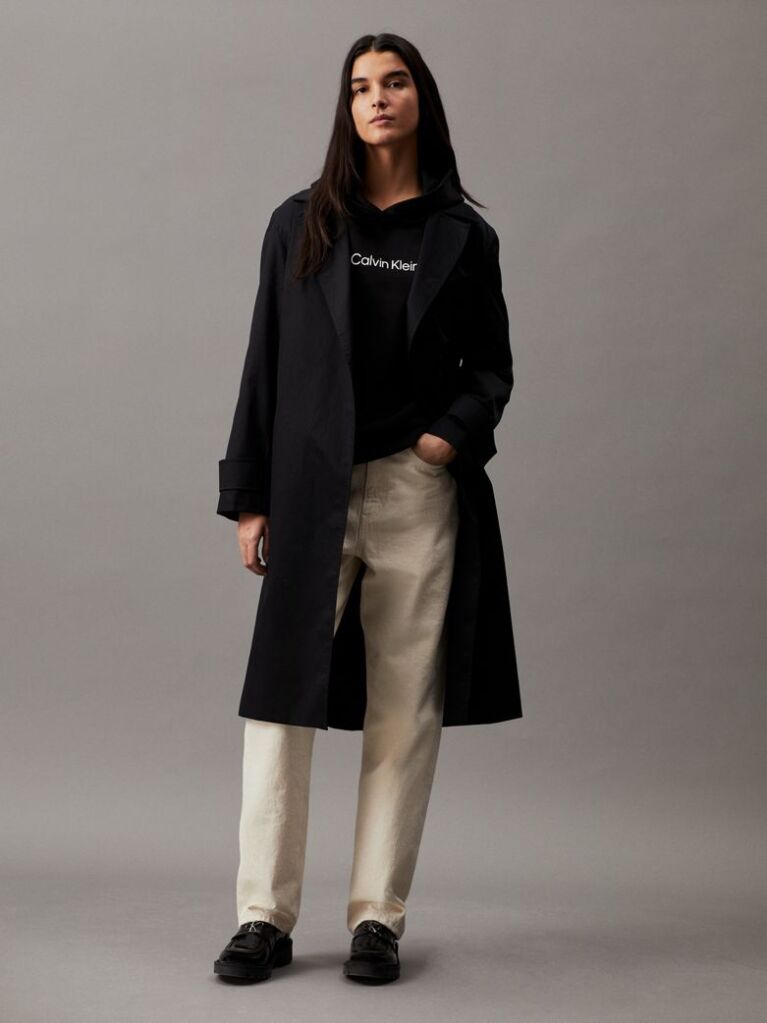 Black Cotton Terry Logo Hoodie  Women