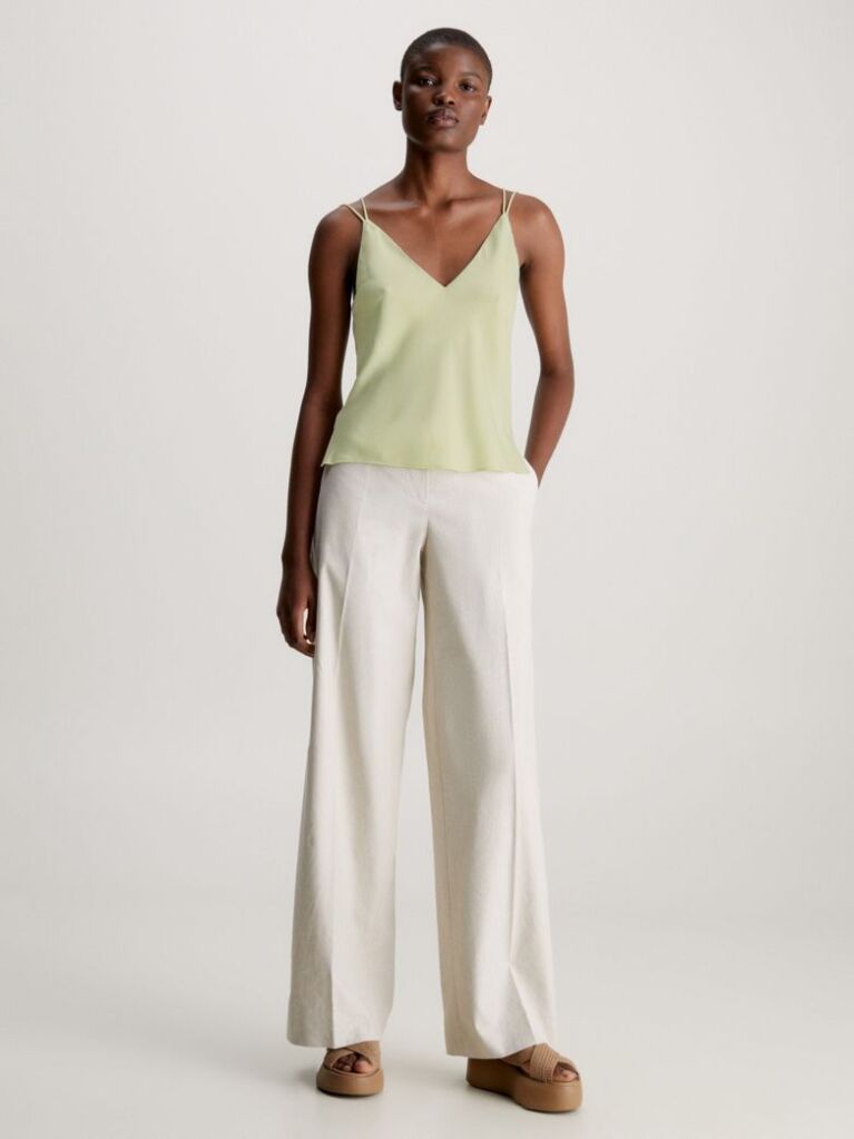 Yellow Crepe Cami Top  Women