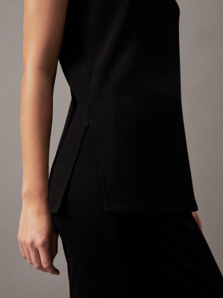 Black Crinkle Jersey Cami Top  Women