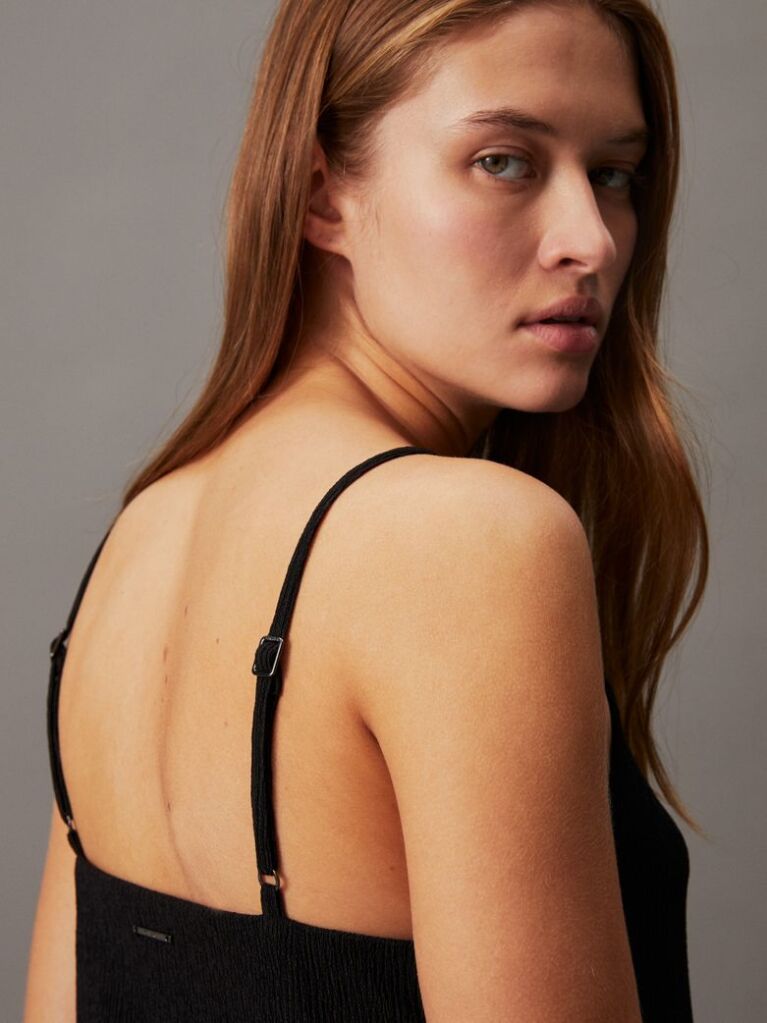 Black Crinkle Jersey Cami Top  Women