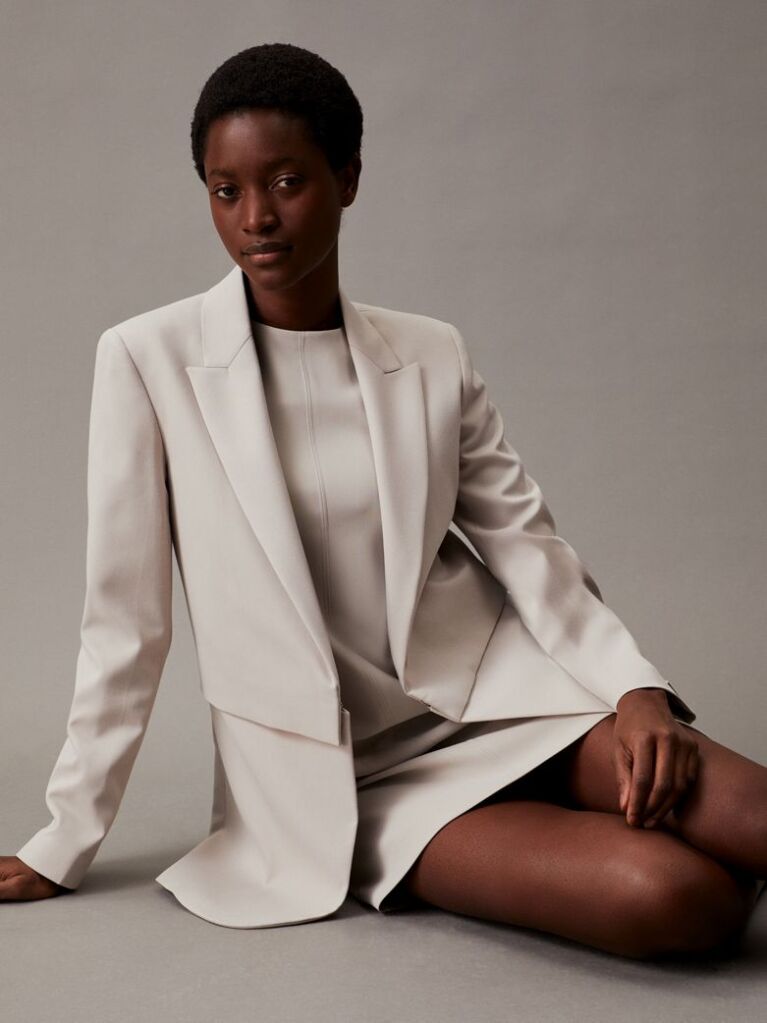 Beige Oversized Modular Blazer  Women
